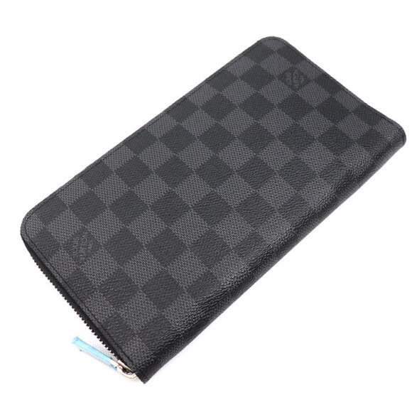 LOUIS VUITTON Zippy Organizer Long Wallet with Round Zipper Damier Graphite...